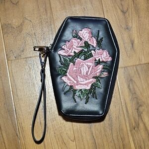 Widow Floral Embroidered Wristlet